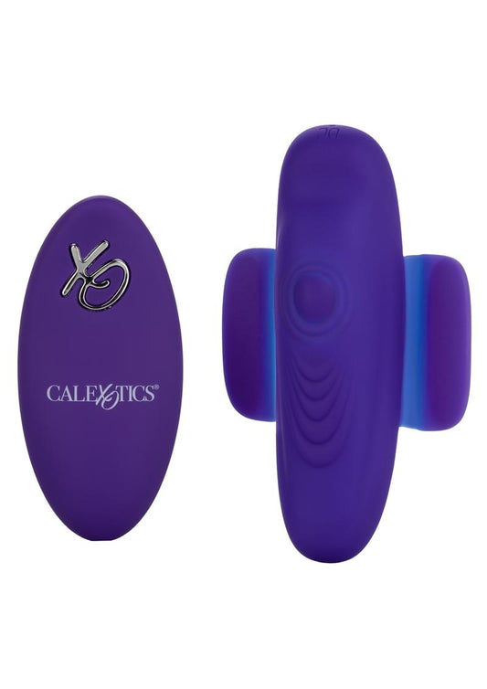 Lock-N-Play Silicone Rechargeable Panty Vibe with Remote Control - Purple