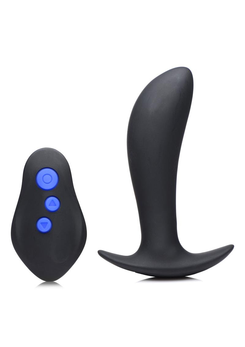 Zeus Pro-Shocker 8X Vibrating and E-Stim Silicone Rechargeable Prostate Plug with Remote Control - Black