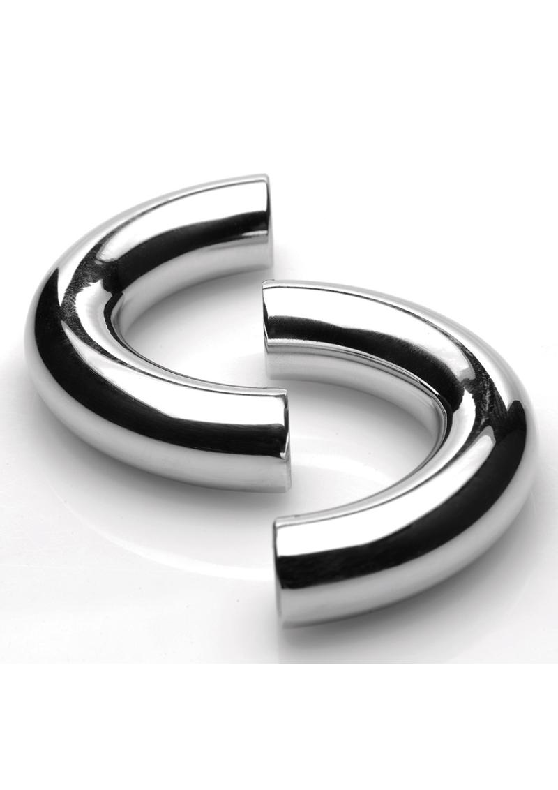 Master Series Mega Magnetize Stainless Steel Cock Ring 1.75in - Silver