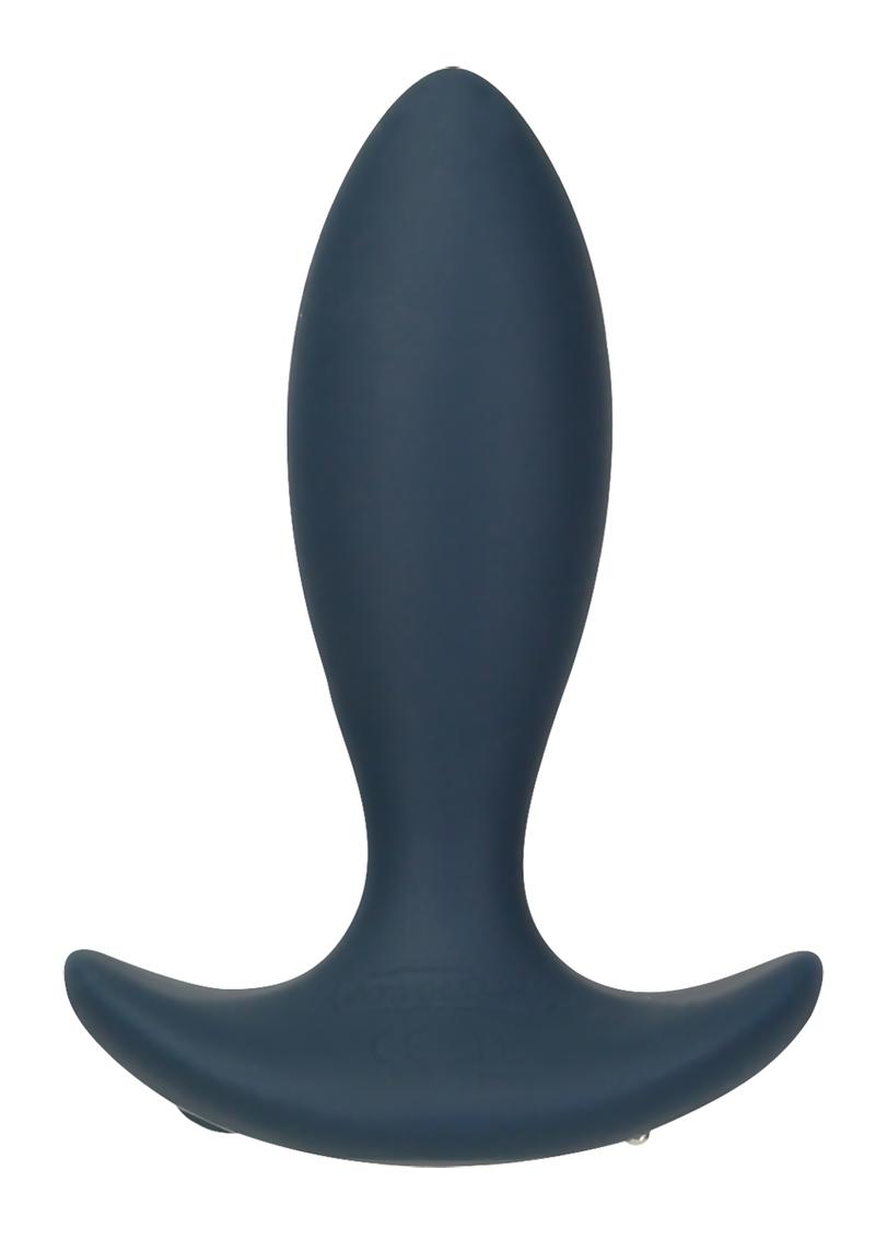 LUX Active Throb Silicone Rechargeable Anal Plug with Remote Control 4.5in - Blue