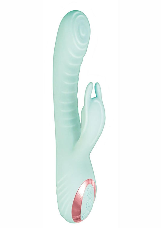 Exciter Thumping G-Spot Rechargeable Rabbit Vibrator - Aqua