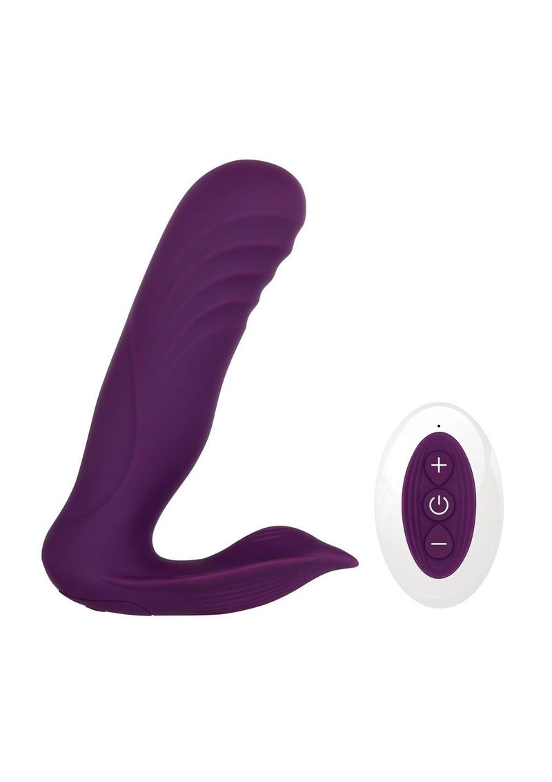 Gender X Velvet Hammer Rechargeable Silicone Wearable Vibrator with Remote Control - Purple