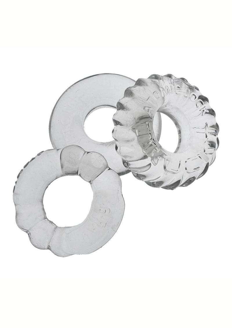 Oxballs Bonemaker Cock Ring Kit (3 pack) - Clear