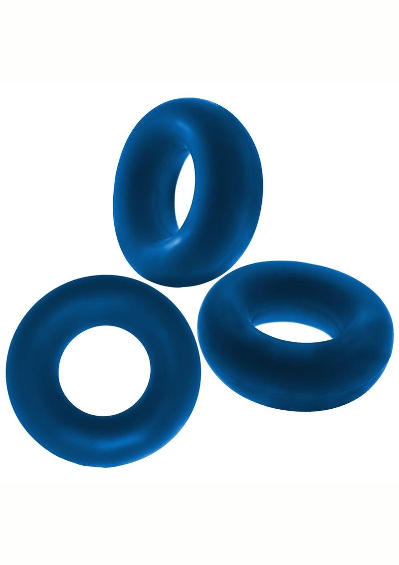 Oxballs Fat Willy Jumbo Cock Ring (3 pack) - Space Blue