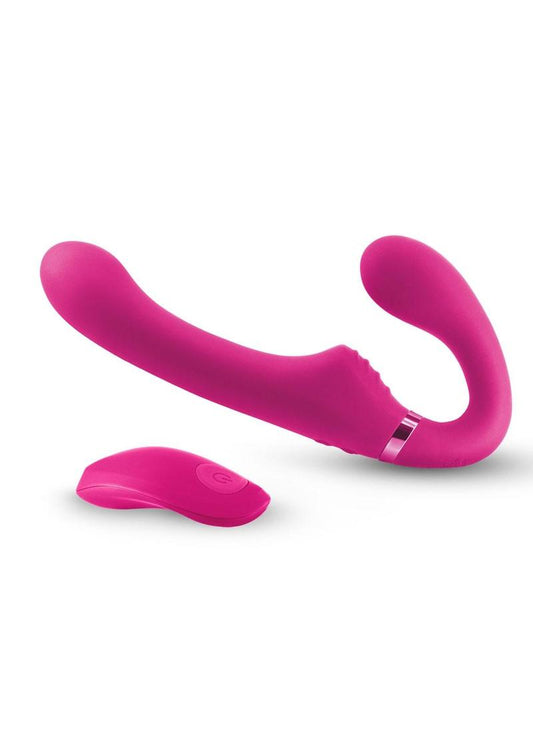 Shi/Shi Mignight Rider Rechargeable Silicone Dual End Strapless Strap-On with Remote Control - Pink