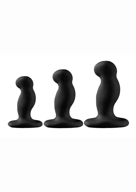 Nexus GPLAYTRIO+ Unisex Rechargeable Silicone Vibrator Set (3 piece) - Black