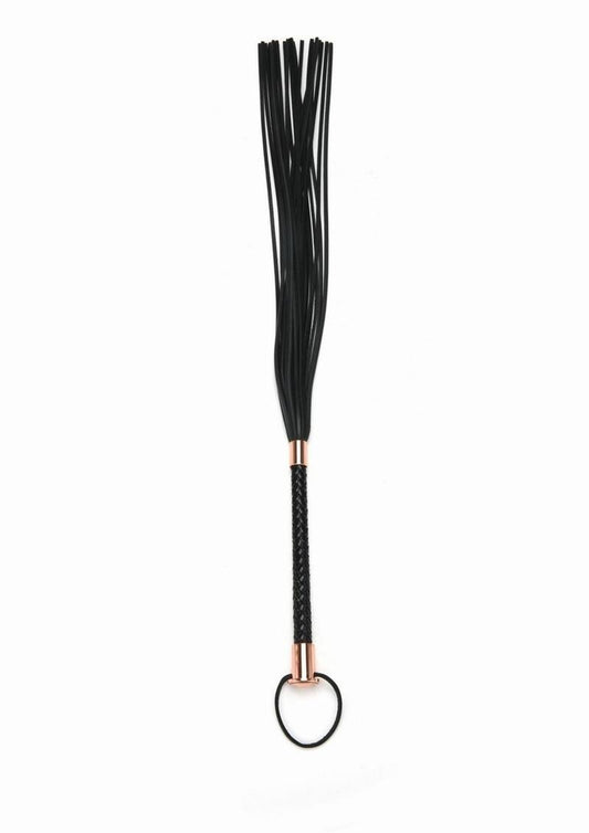 Secret Kisses Faux Leather Flogger - Black/Rose Gold