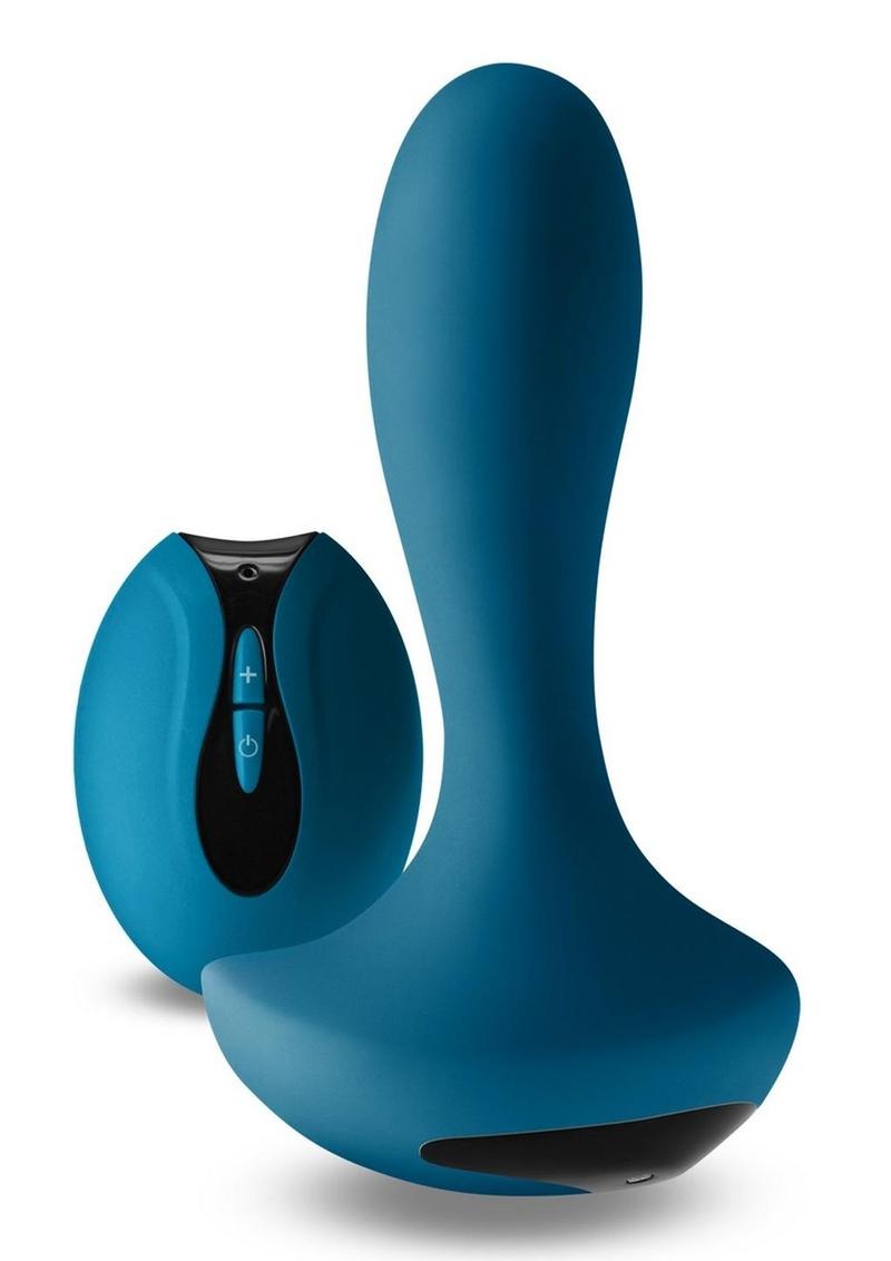 Renegade Thor Rechargeable Silicone Prostate Massager with  Remote Control - Teal