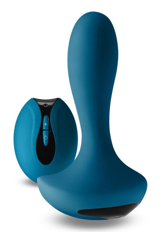 Renegade Thor Rechargeable Silicone Prostate Massager with  Remote Control - Teal