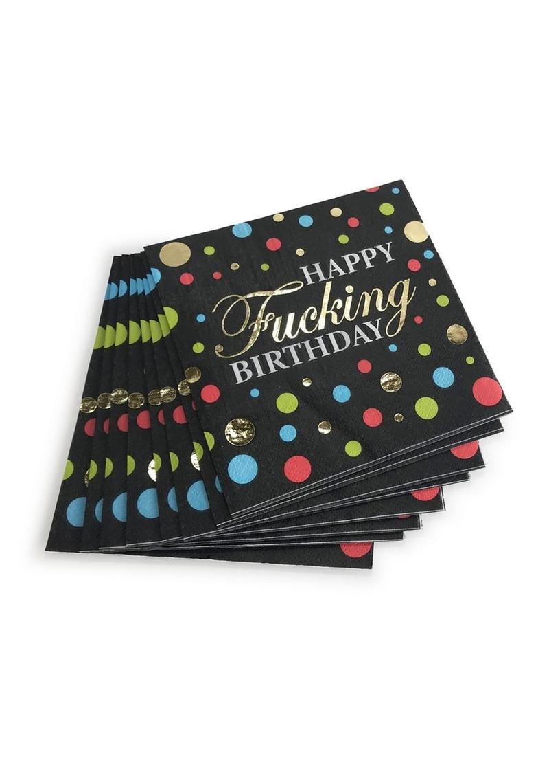 Happy F'n Birthday Napkins (8 per Pack) - Multicolor