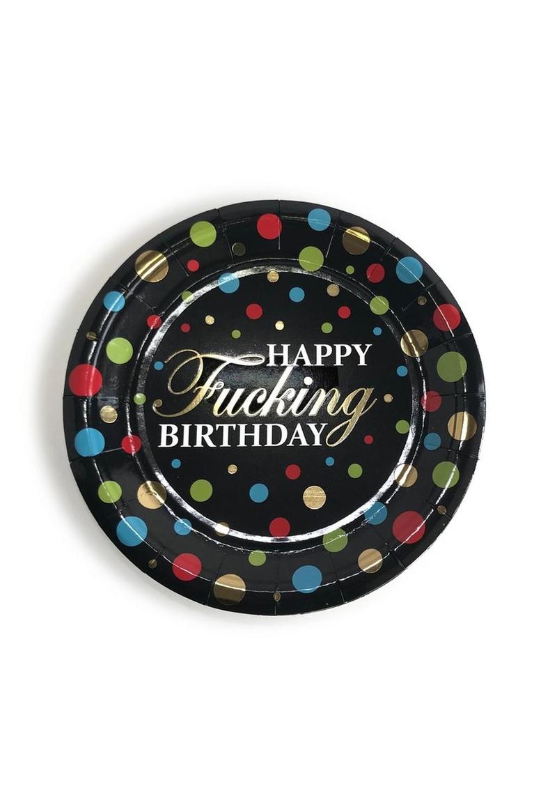 Happy F'n Birthday Plates (8 per Pack) - Multicolor