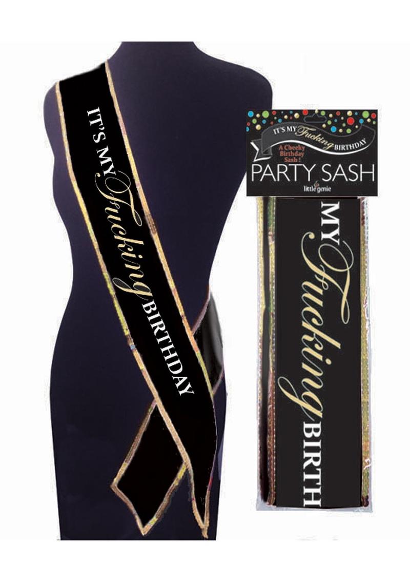 It's My F'n Birthday Sash - Black/Gold