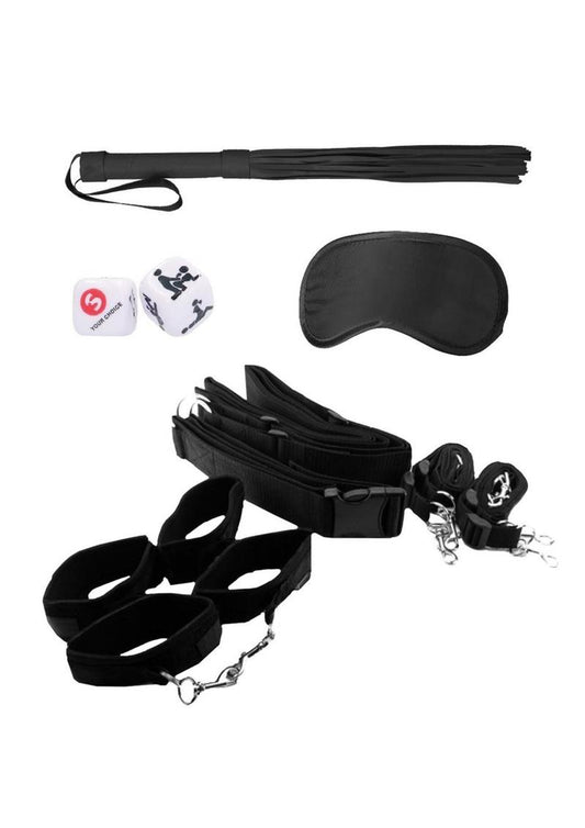 Ouch! Bondage Belt Bedroom Restraint System - Black