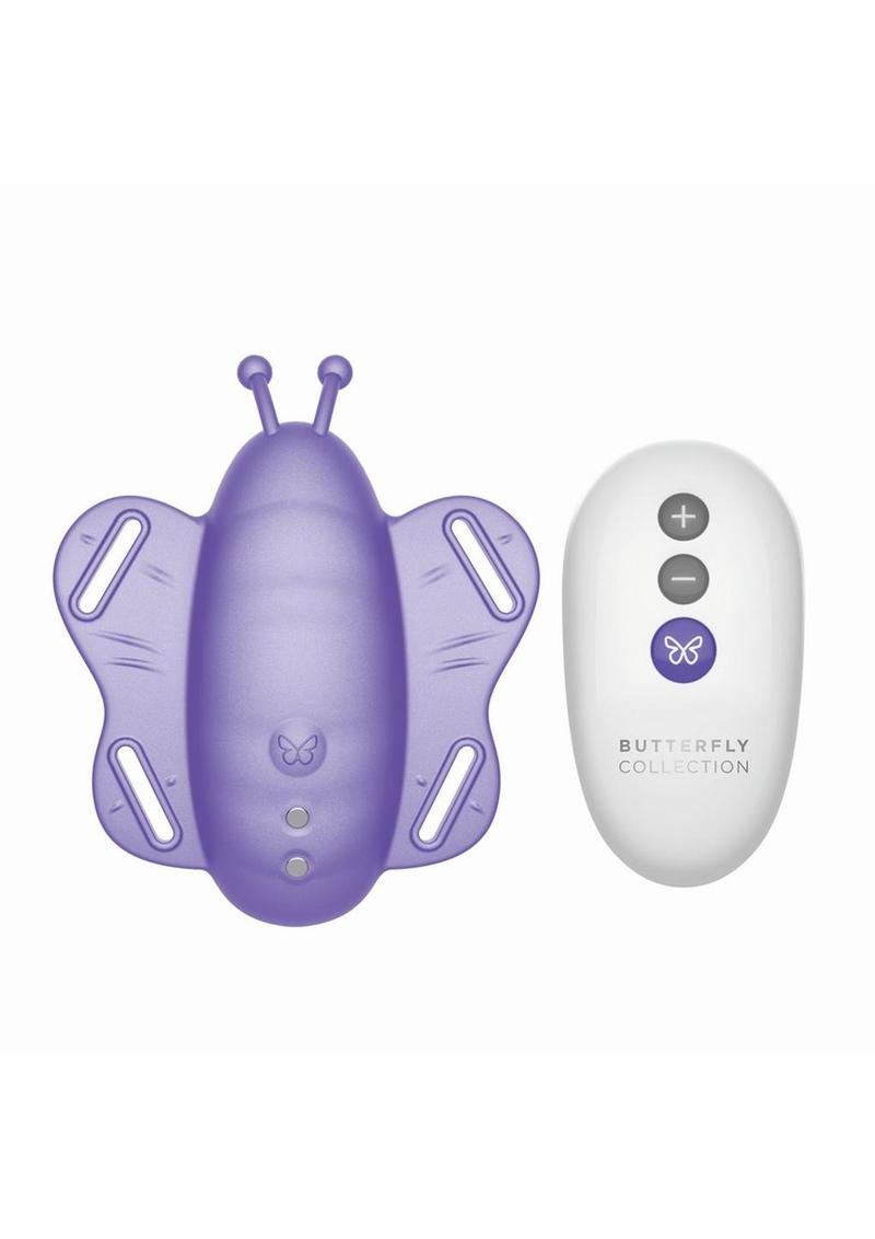 The Rabbit Company Butterfly Silicone Rechargeable Panty Vibe with Remote Control - Purple