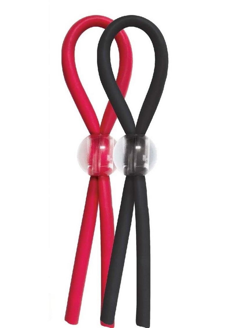 Enhancer Silicone Cock Ties - Red/Black