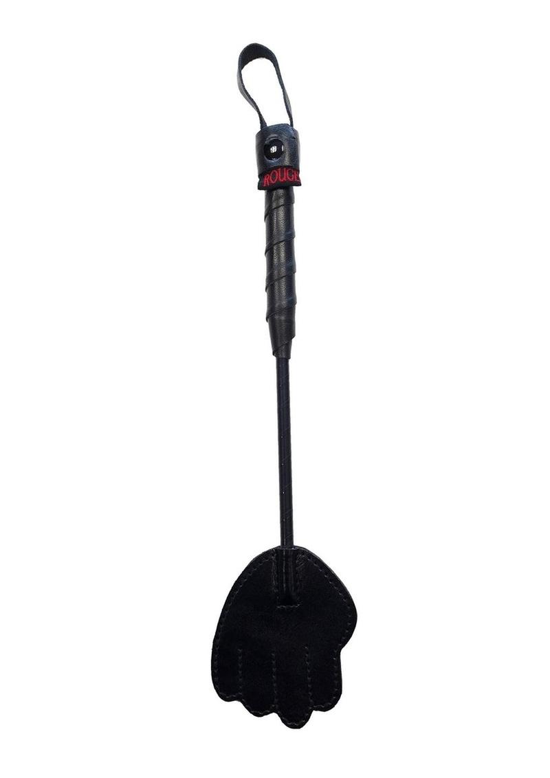 Rouge Mini Leather Hand Riding Crop - Black