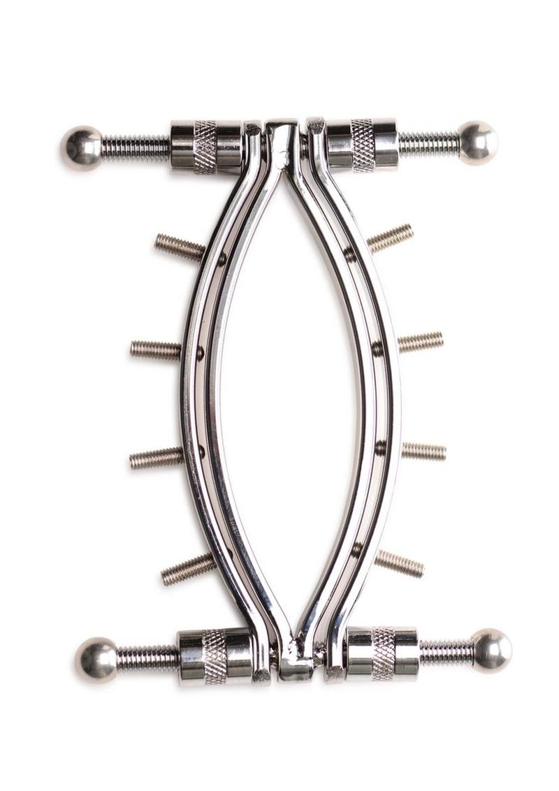 Master Series Spread 'Em Poker Stainless Steel Labia Clamp with Adjustable Pressure Screws