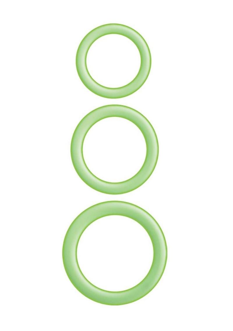 Enhancer Glow Rings Silicone Cockring - Green