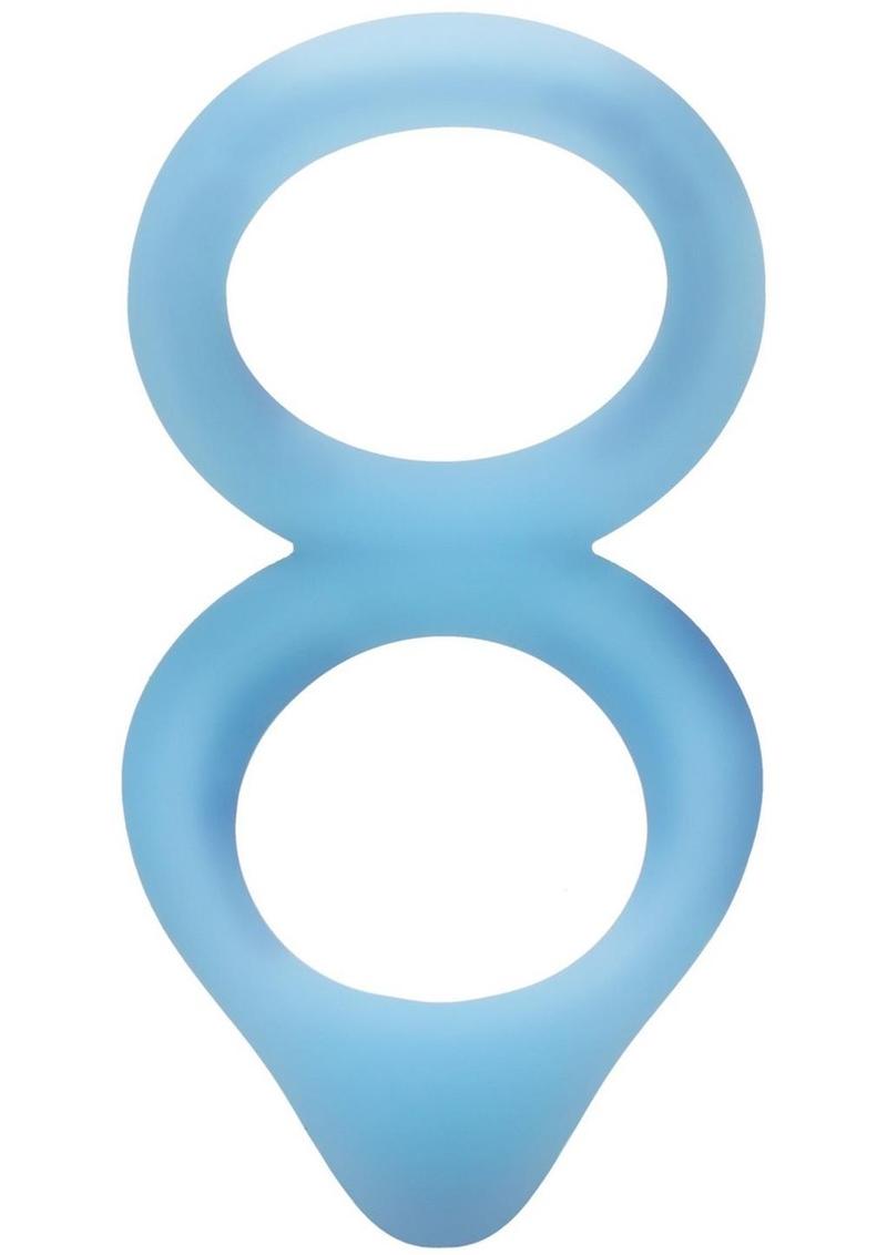 Rock Solid Dual Enhancer Glow in the Dark Silicone Ring - Blue