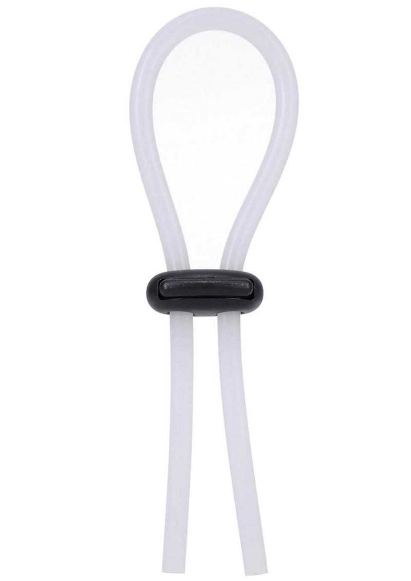 Rock Solid The Lasso Double Lock Adjustable Silicone Cock Tie - White