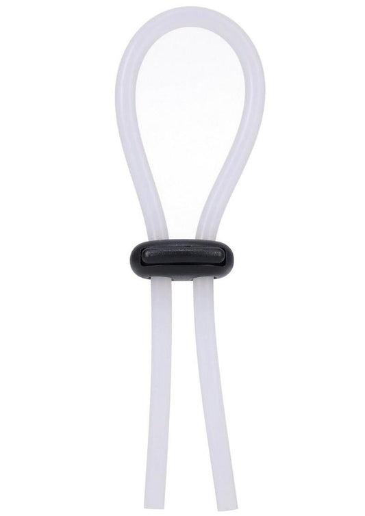 Rock Solid The Lasso Double Lock Adjustable Silicone Cock Tie - White