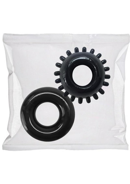 Rock Solid Cock Ring Set 2-Pack Bulk Refill (50 piece) - Black