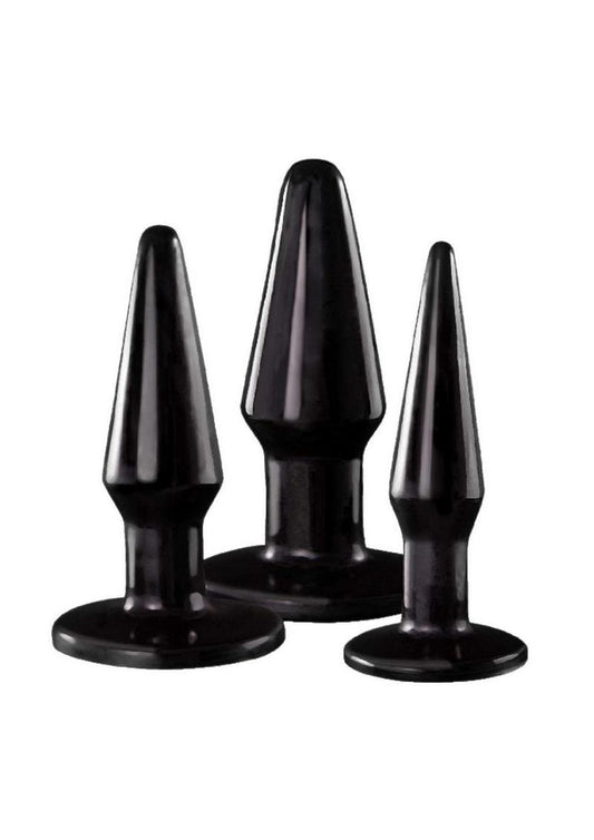 Ass-Sation Kit #2 Anal Trainer Butt Plug Set (3 piece) - Black