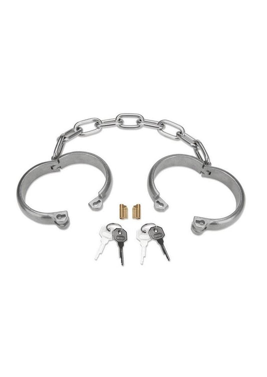 Prowler RED Heavy Duty Metal Handcuffs - Stainless Steel