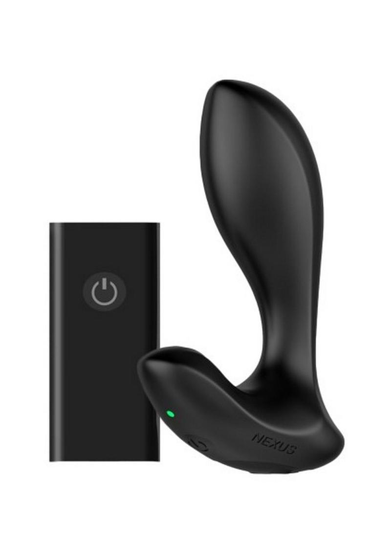 Nexus Duo Rechargeable Silicone Beginner Butt Plug  with Remote Control - Small - Black