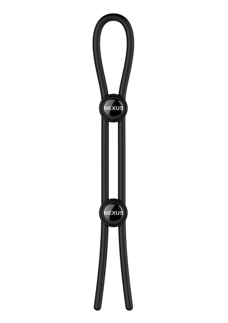 Nexus Forge Double Lasso Adjustable Cock and Ball Silicone Cock Tie - Black