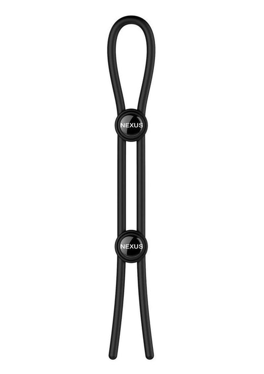 Nexus Forge Double Lasso Adjustable Cock and Ball Silicone Cock Tie - Black