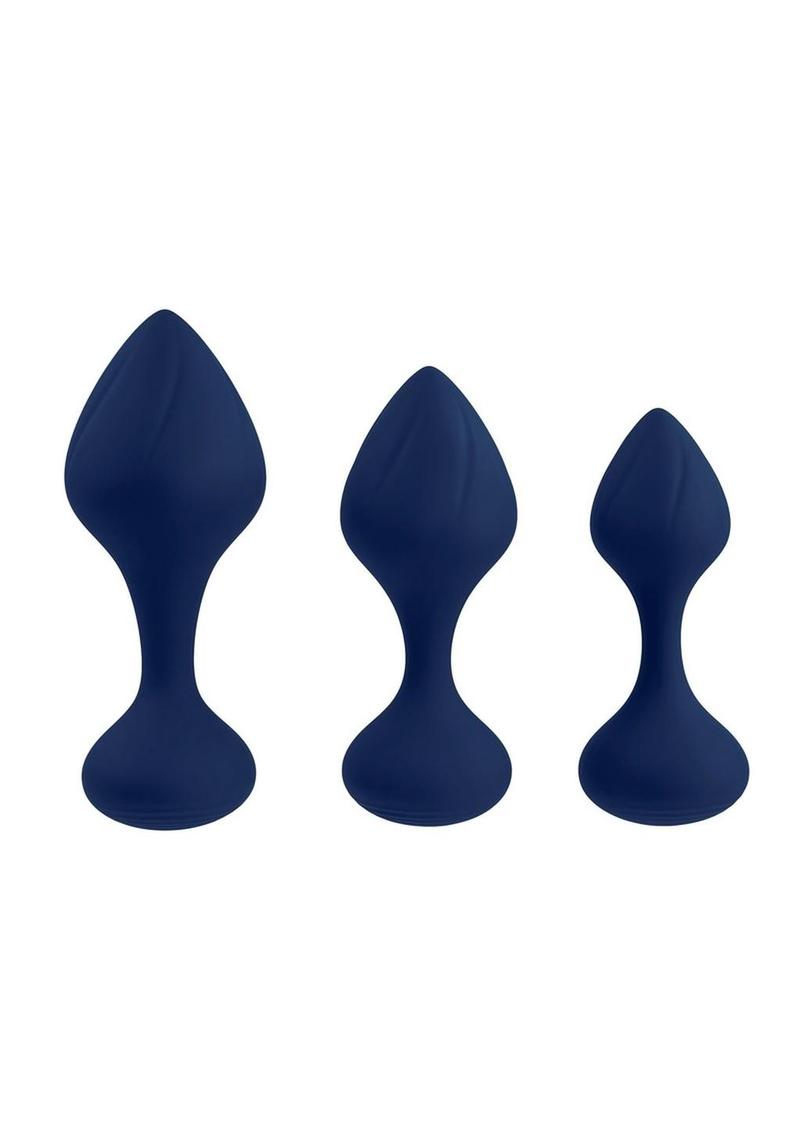 Playboy Tall Trainer Silicone Anal Kit (3 Piece) - Navy