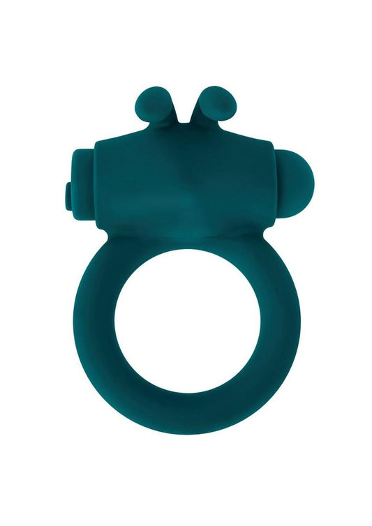 Playboy Bunny Buzzer Rechargeable Silicone Cock Ring - Teal