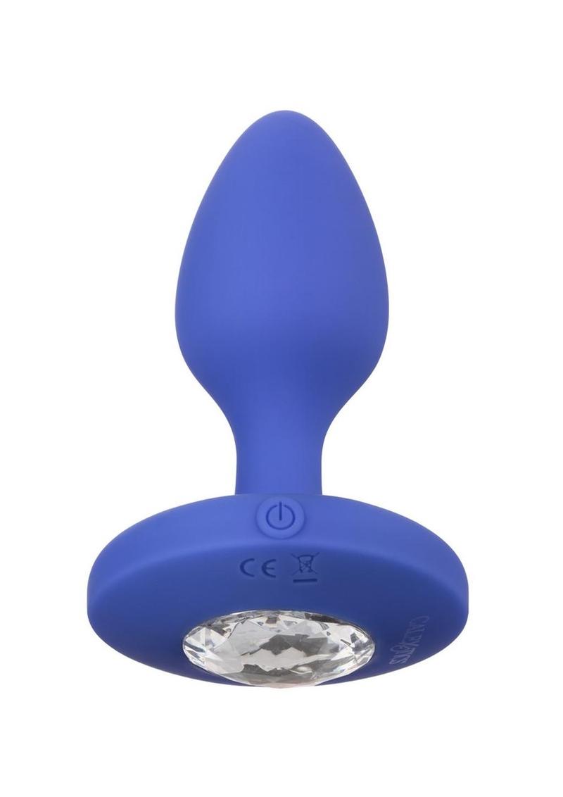 Cheeky Gems Rechargeable Silicone Vibrating Butt Plug - Small - Blue