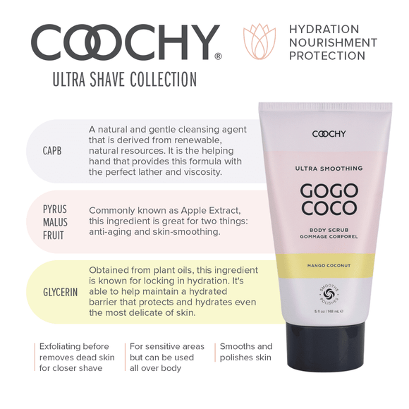 Coochy Ultra Smoothing Gogo Coco Body Scrub Mango Coconut 5oz